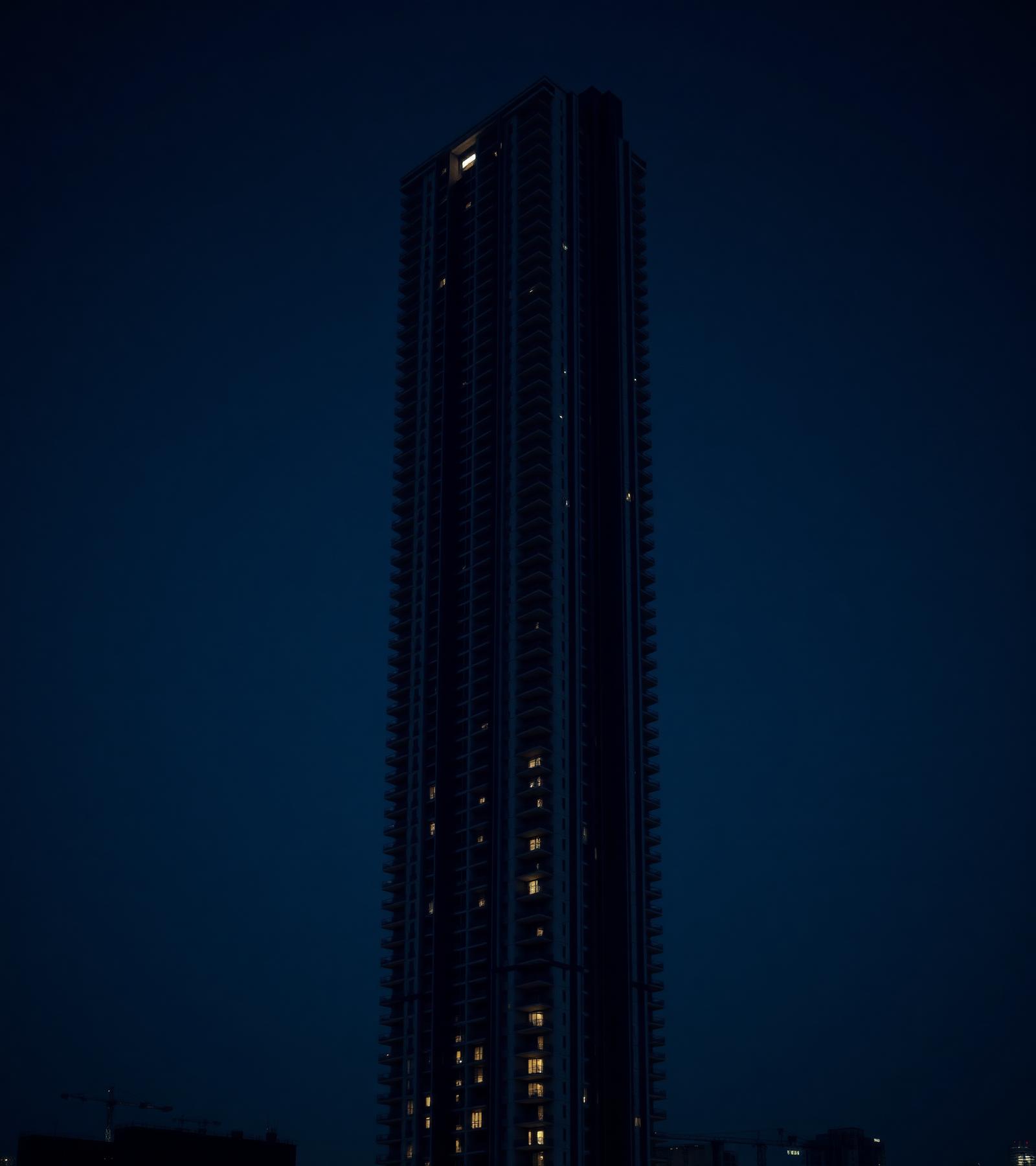 Same tower after lighting fades